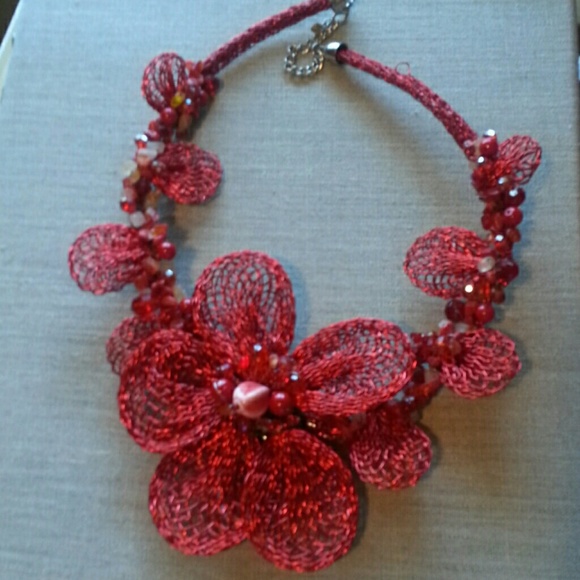 Flower Statement Necklace - image 2