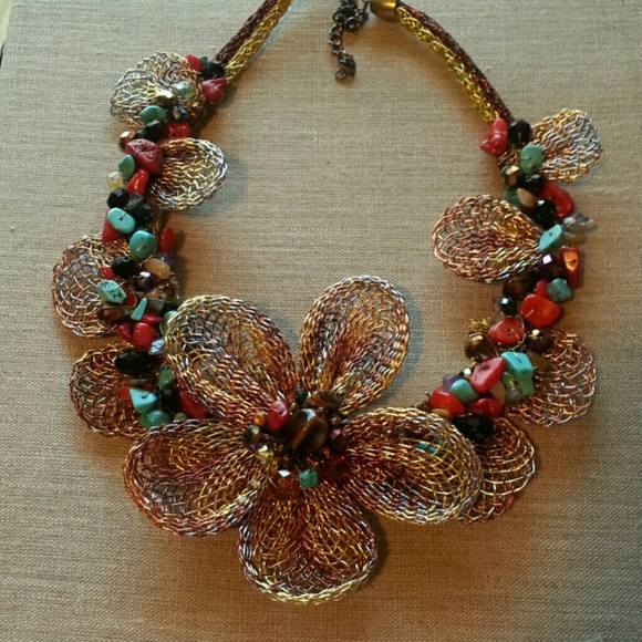 Flower Statement Necklace - image 3