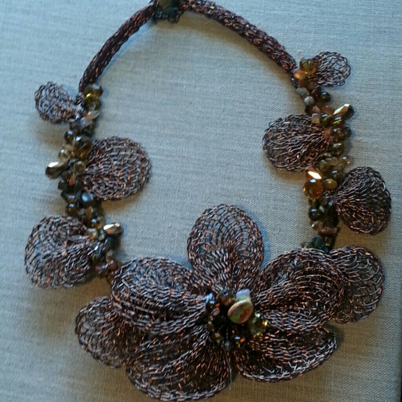 Flower Statement Necklace - image 4