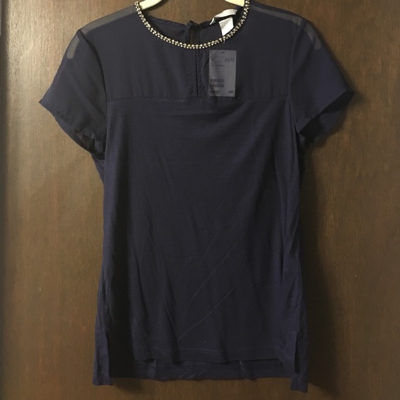 NWT H&M Jewel Neck Top Size Small