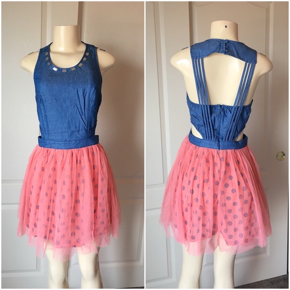 Chambray Cut Out Dress