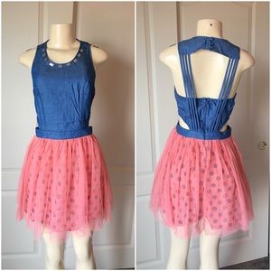 Chambray Cut Out Dress