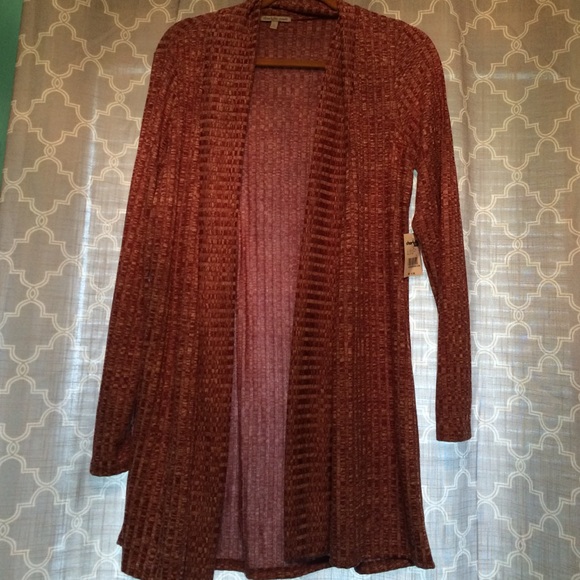 Long maroon cardigan
