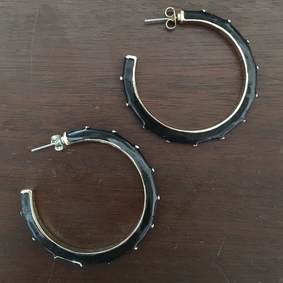 Black & Gold Hoop Earrings