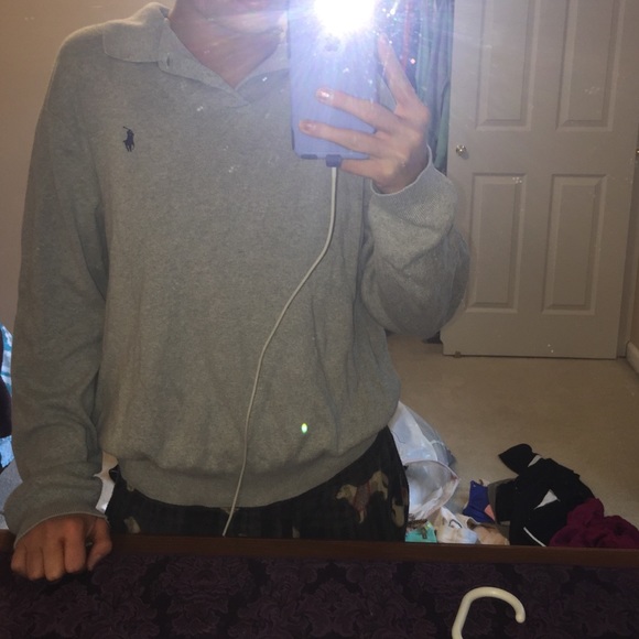gray ralph lauren polo pullover