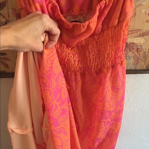 ARDEN B PINK FLORAL HALTER MIDI DRESS USA M - Picture 5 of 8