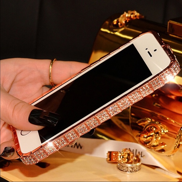 iPhone 6 6s Luxury Bling Rose Gold Crystal Frame