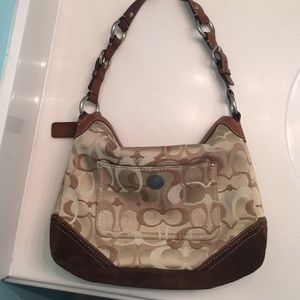 Tan and brown coach purse