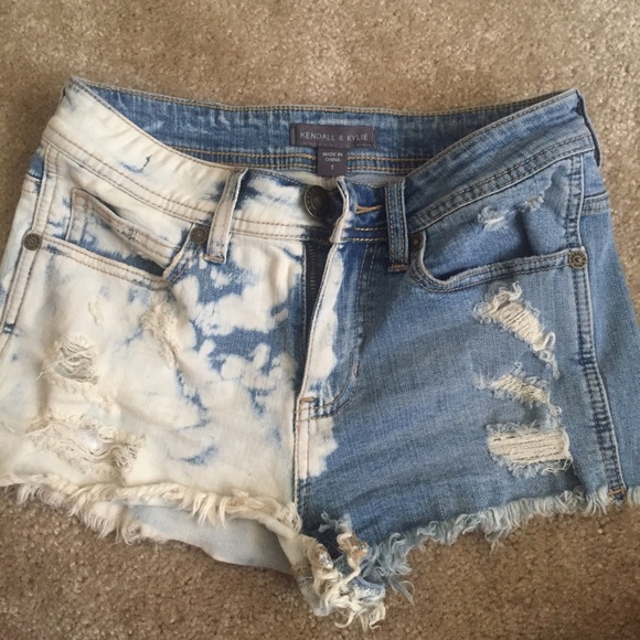 Kendall and Kylie two toned denim shorts