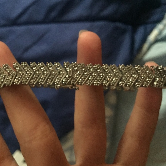 Real silver Diamond Bracelet 100% real silver - Picture 3 of 4