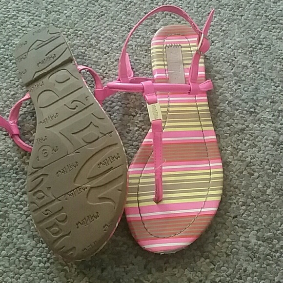 Pink and yellow sandals