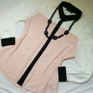 Pretty, semi-sheer button down blouse