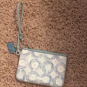 Blue Coach Wristlet
