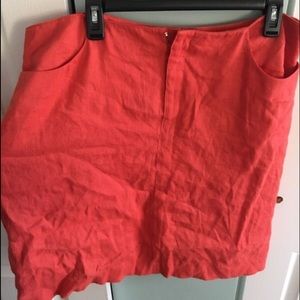 Coral Nine West Linen Mini Skirt