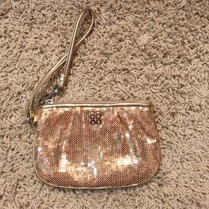Gold sequence Coach Wristlet