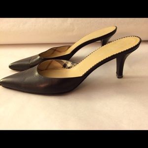 Burberry Black Leather Slides