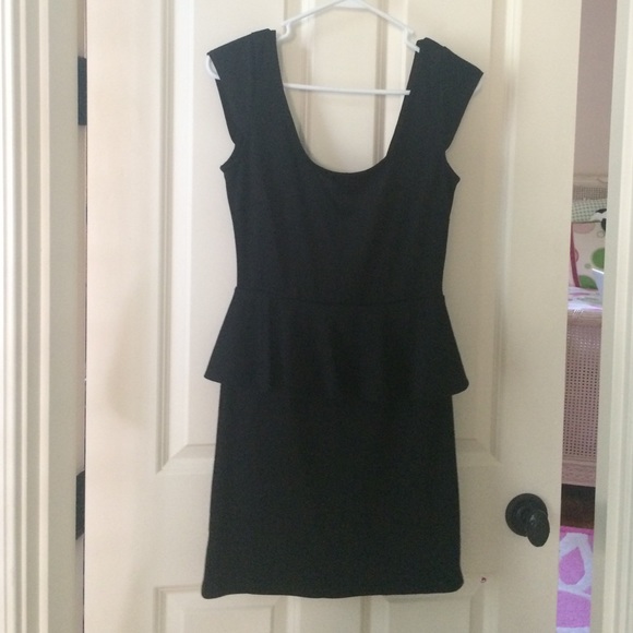 Black peplum dress