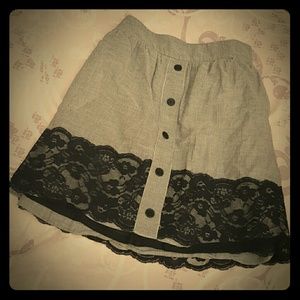 Pinstriped Lace Skirt