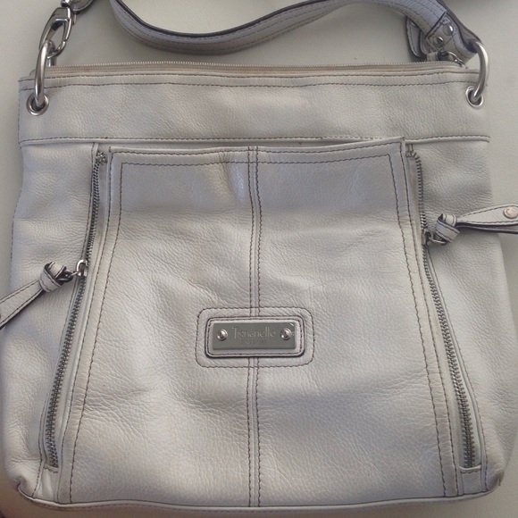 All leather white textured cross body
