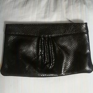 Black snakeskin handbag