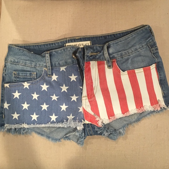 American Flag Denim Shorts