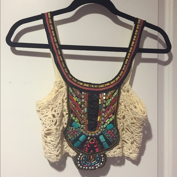 Signature brand cropped top
