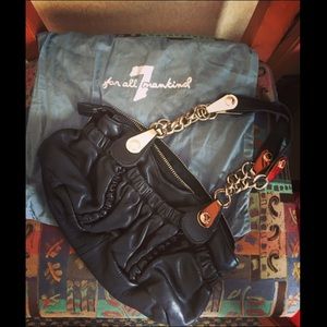 7 For All Mankind Black Leather Purse