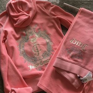 Pink juicy couture track suit