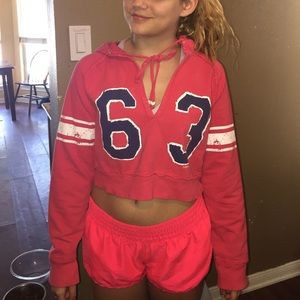 Crop long sleeve with hood
