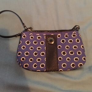 Coach wristlet blue black and white never used