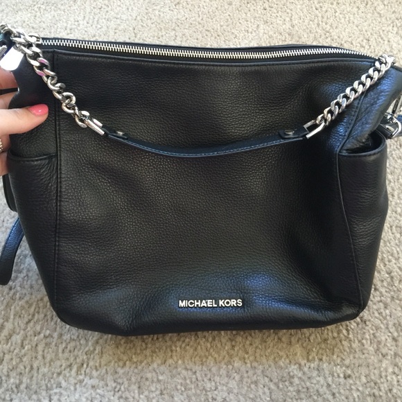 Michael Kors black leather crossbody bag