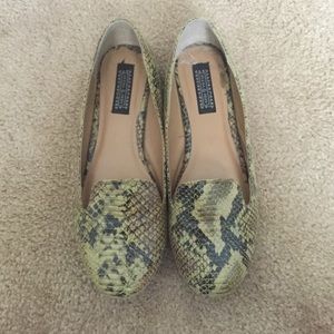 Snake print loafers