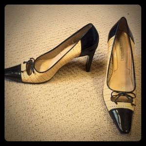 Via Spiga leather and patent pumps.