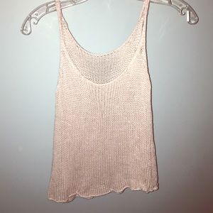 Tan woven crop top