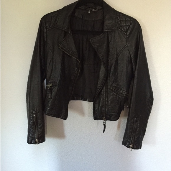 H&M black leather jacket
