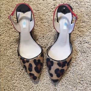 Near Perfect leopard and patent leather heels