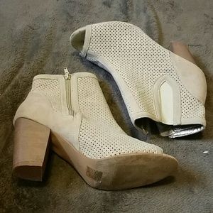 Brown Open-Toed Booties