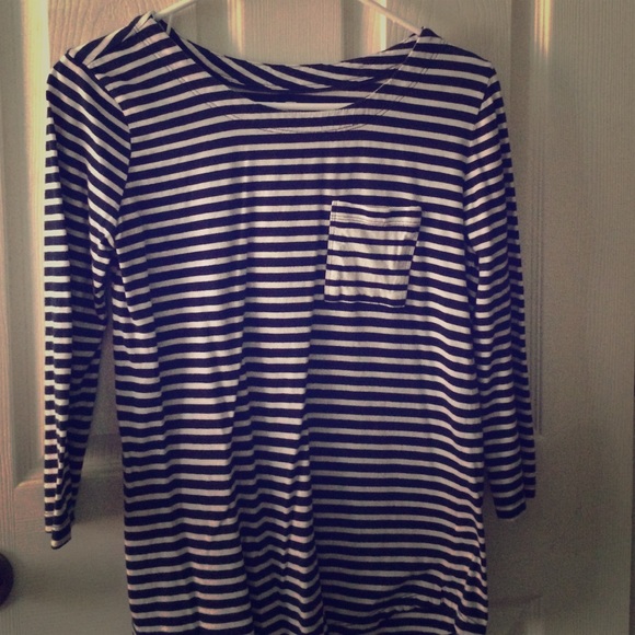 Navy/white Striped Boatneck Shirt