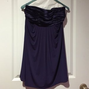 Strapless purple David's Bridal dress