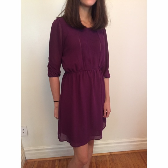 Purple chiffon-like dress