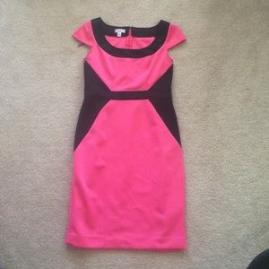 Pink and black geometric dress