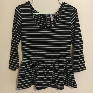 Striped peplum shirt