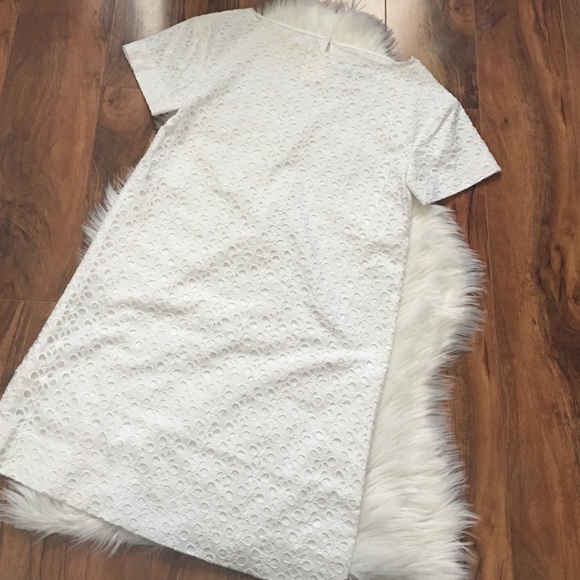 Kate Spade White Short-Sleeve Eyelet Shift Dress - Picture 2 of 4