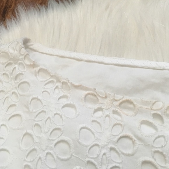 Kate Spade White Short-Sleeve Eyelet Shift Dress - Picture 4 of 4