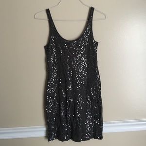 EXPRESS SEQUIN MINI DRESS GRAY