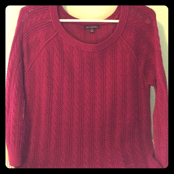 Fuchsia Crocheted Boatneck Sweater