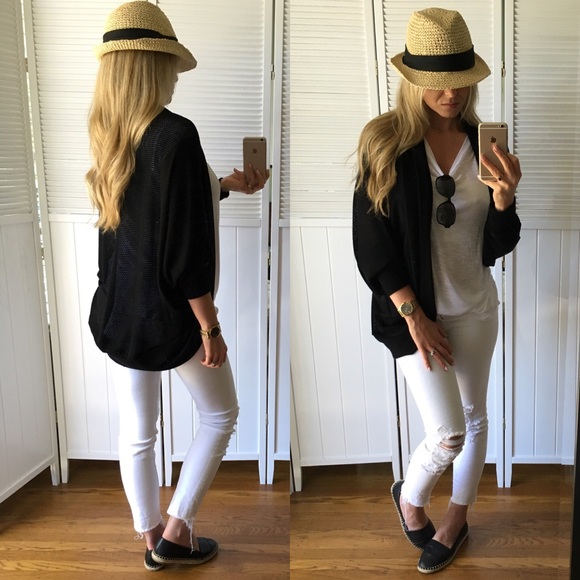 Last Item• Black Loose Knit Open Cardi - Picture 3 of 4