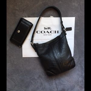 Black Pebbled Leather Coach purse
