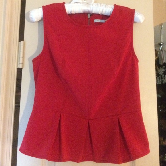 Anthropologie cherry red peplum top