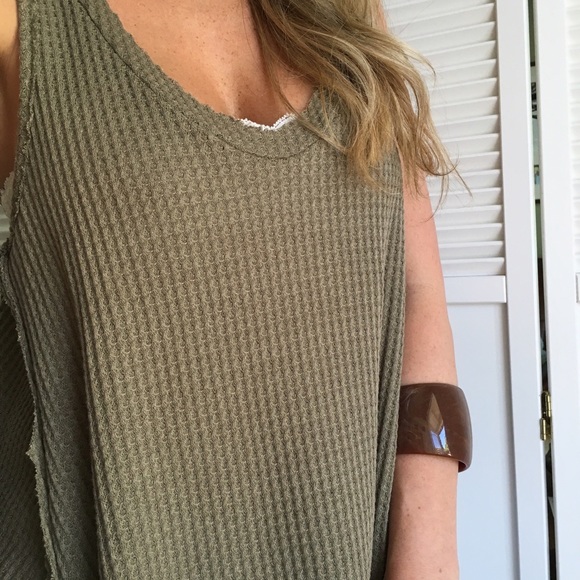 Sold• Olive Waffle Tank - Picture 2 of 4